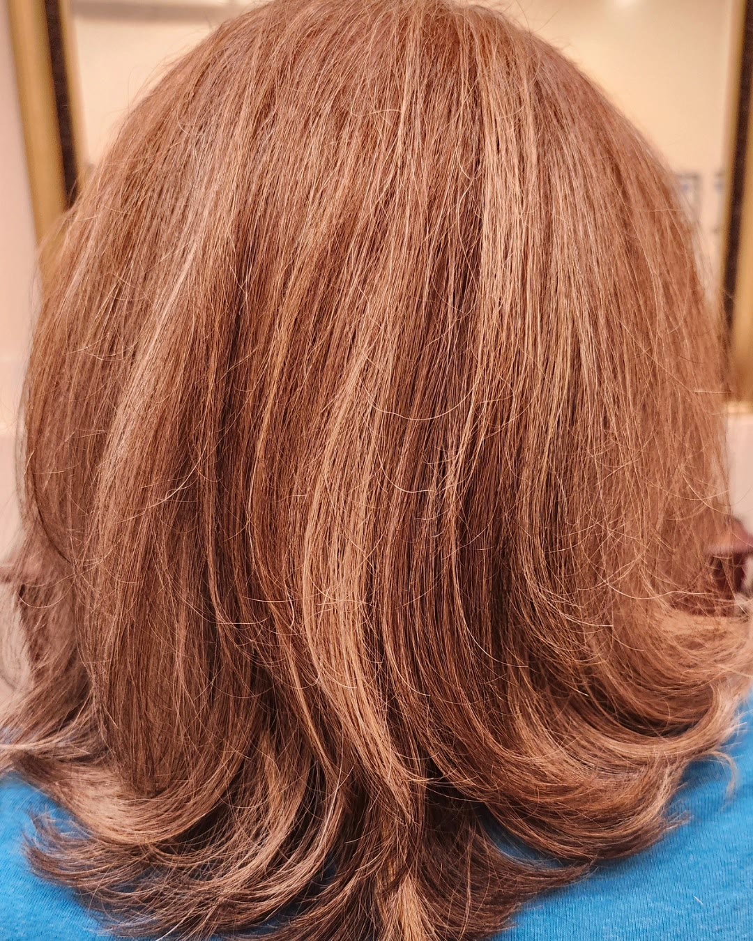 Auburn layered bob with plenty of volume